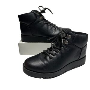 Cliffs by White Mountain‎ Collins Blk Lace Up Ankle Boot Size 6 M